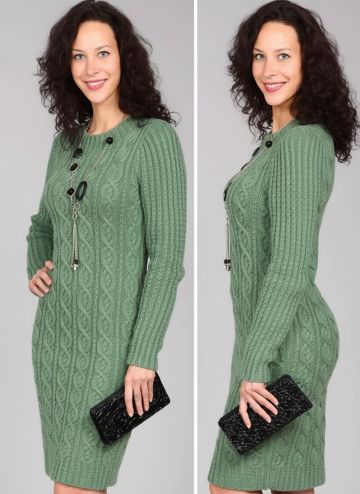 Kleid mit Zopfmuster