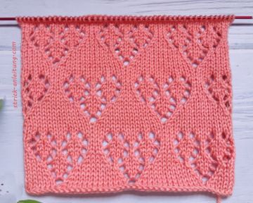 Ajour-Herzmuster stricken