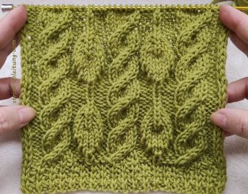 Blatt- Zopfmuster stricken