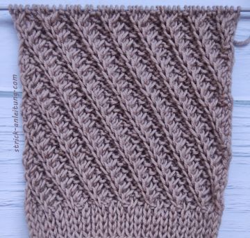 Diagonalmuster stricken