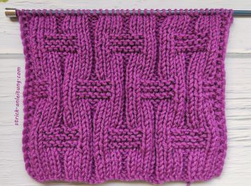 Schachbrettmuster aus rechten und linken Maschen