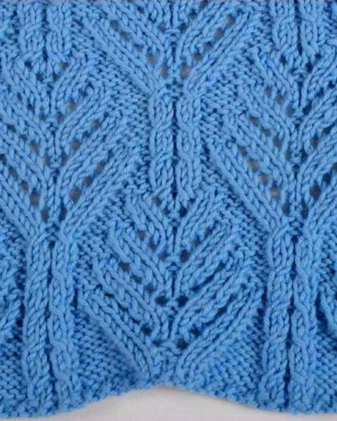 Fantasie-Blattmuster stricken