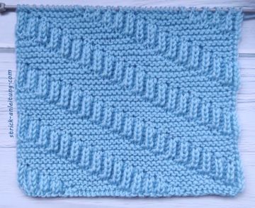 Diagonales Patentmuster mit Krausrippen