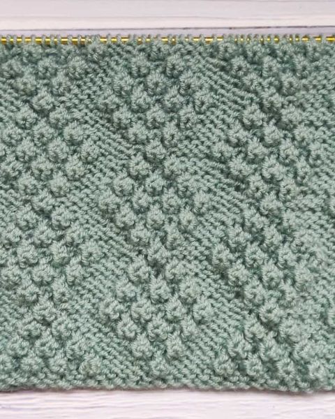 Noppen-Rautenmuster stricken