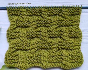 Zopf-Schachbrettmuster stricken