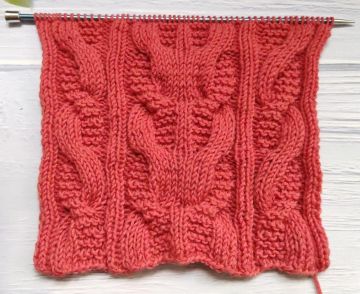 Zopfmuster mit Kraus links stricken