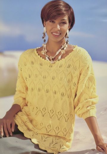 Pulli mit Ajour-Blattmuster