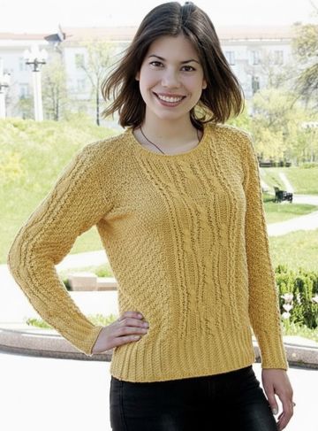 Pullover mit zentralem Zopfstreifen