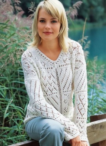 Ajour-Pulli im Patchwork-Stil