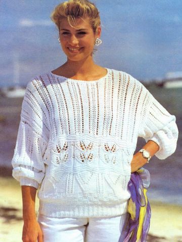 Ajour-Pulli mit Blattmuster
