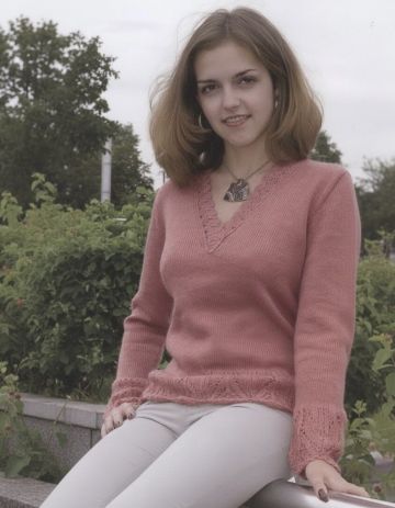 Strickpulli mit V-Ausschnitt