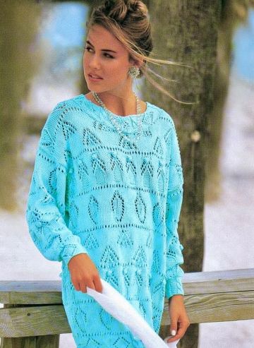 Langer Pulli im Mustermix stricken