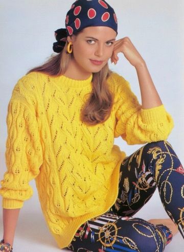 Pulli mit Ajour-Zopfmuster