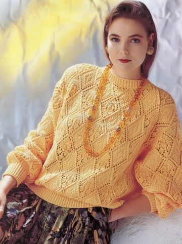 Pulli im Ajour-Rautenmuster