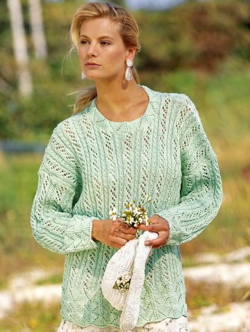 Pulli mit Ajourstreifen