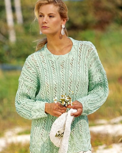 Pulli mit Ajourstreifen