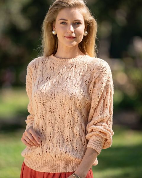 Pulli im Blattmuster stricken