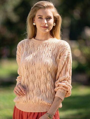 Pulli im Blattmuster stricken