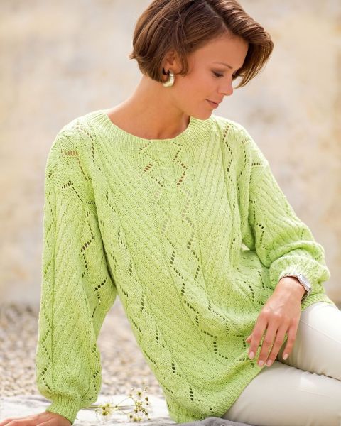 Pulli mit Ajour- und Diagonalmuster