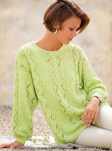 Pulli mit Ajour- und Diagonalmuster