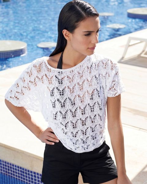 Pulli mit Wellen-Ajourmuster
