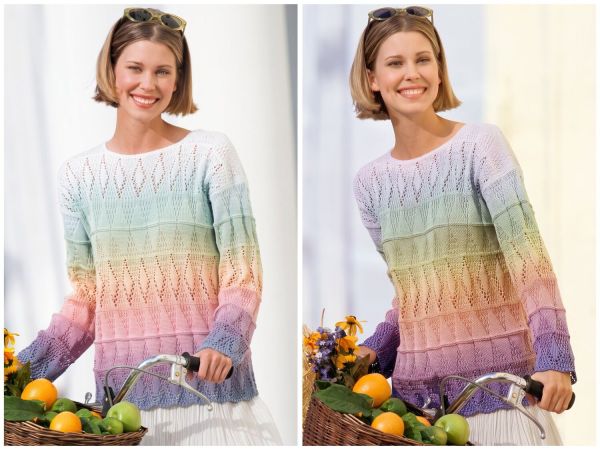 Pulli in Pastelltönen mit Ajourmuster