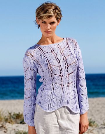 Pulli im Ajour-Zopfmuster