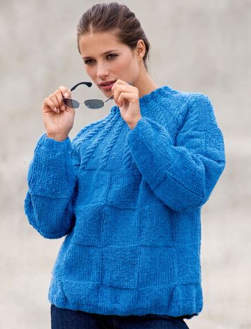 Pullover mit runder Zopfpasse
