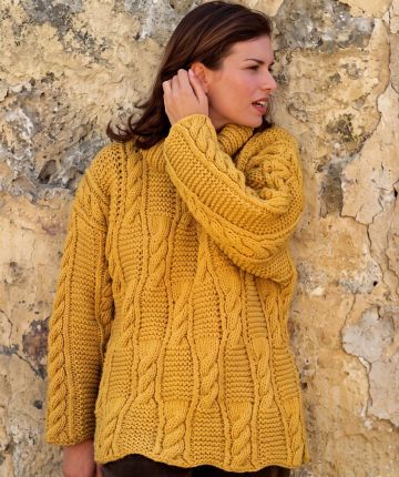 Pullover mit Relief-Zopfmuster