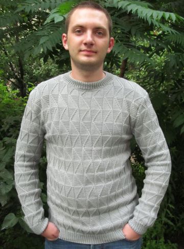 Herrenpullover im Fantasiemuster