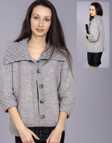 Jacke mit breitem Kragen