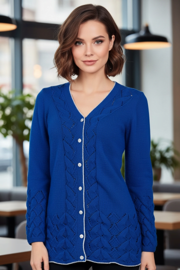 Cardigan mit Ajour-Fantaziemuster