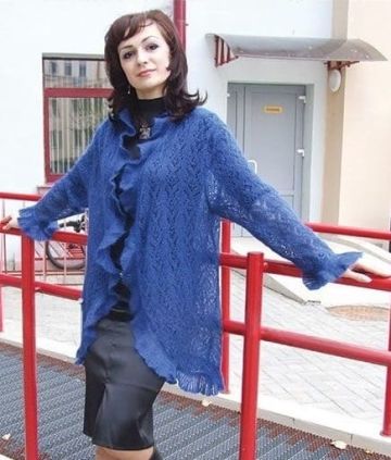 Spitzenjacke mit Ajour-Rautenmuster stricken