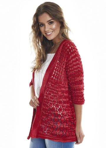 Jacke im Ajourmuster