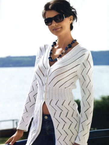Jacke mit Diagonalem Ajourmuster