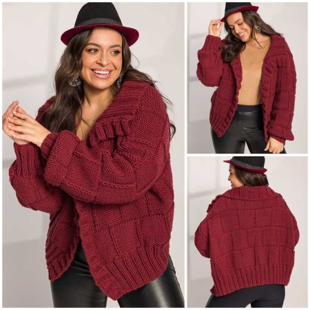 Strickjacke mit Quadratmuster