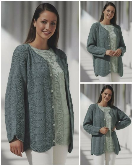 Jacke mit Patent- und Karomuster