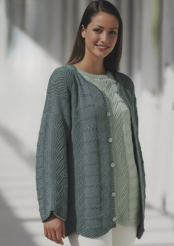 Jacke mit Patent- und Karomuster