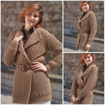 Cardigan mit breiten Blenden