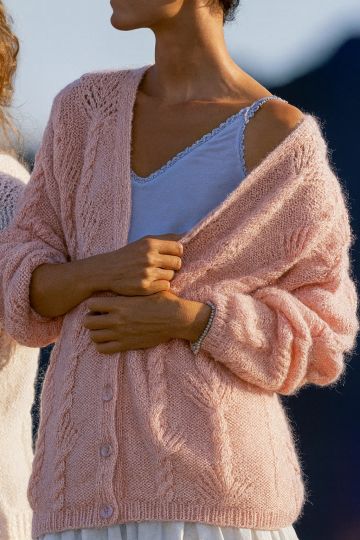 Strickjacke mit Zopmuster