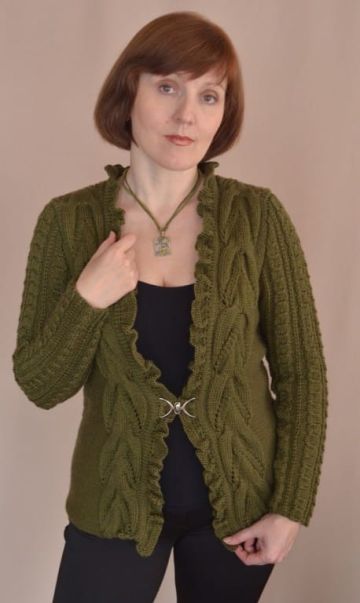 Jacke mit  Zopfmuster