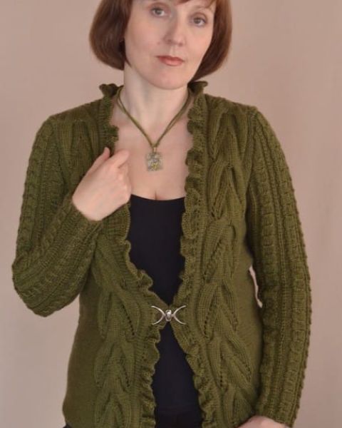 Jacke mit  Zopfmuster