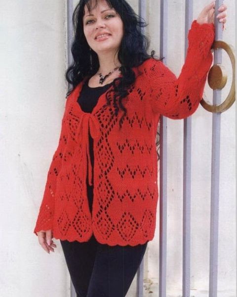 Jacke im Ajourmuster