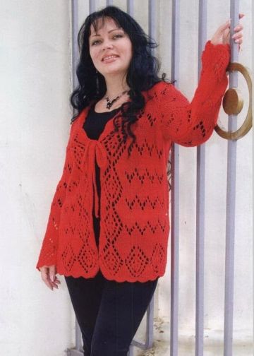 Jacke im Ajourmuster