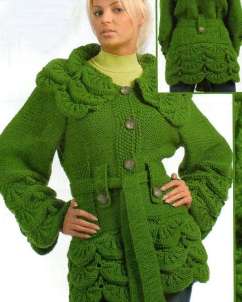 Jacke mit Wellenmuster