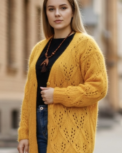 Jacke mit Ajourmuster