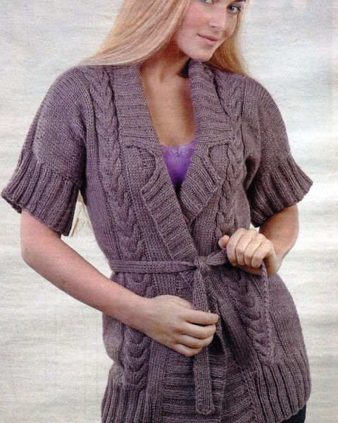 Jacke mit Zopfmuster