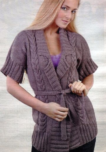 Jacke mit Zopfmuster