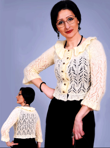 Raglan-Kurzjacke mit Rüschen