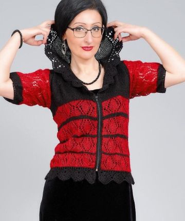 Ajourjacke mit Kragen